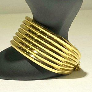 Nine West Cleopatra Egyptian Style Princess Diana Wedding Gold Tone Bracelet